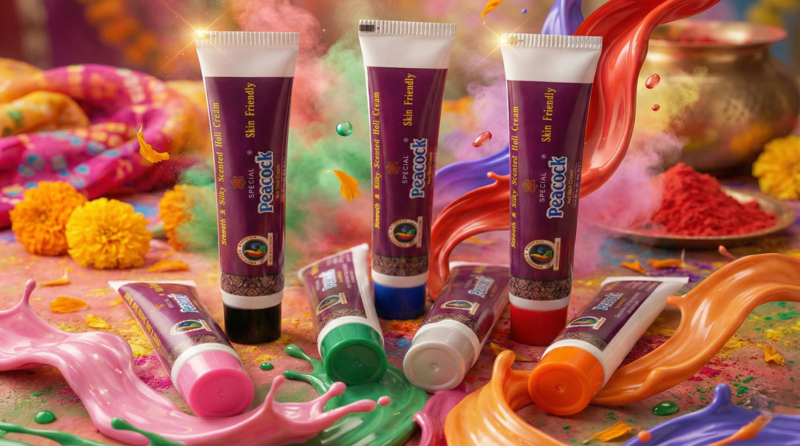 Celebrate a Safe & Joyful Holi with Peacock Skin-Friendly Smooth & Silky Scented Holi Cream